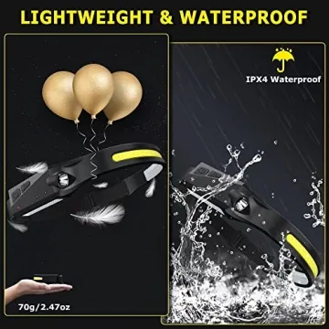 Rechargeable Headlamp 3PCS with Motion Sensor Technology