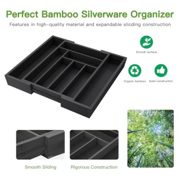 Bamboo Expandable Drawer Organizer for Utensils