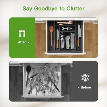 Bamboo Expandable Drawer Organizer for Utensils