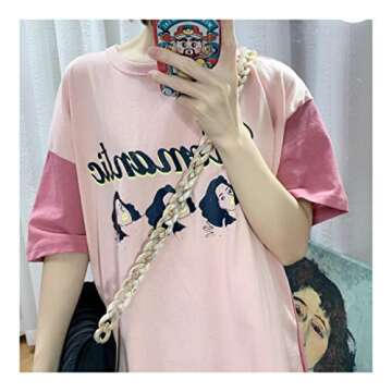 Aumey 40 Inches DIY Resin Bag Strap Plastic Ladies Bag Chain Shoulder Cross Body Bag Handbag Purse Replacement Chain Strap Set with Buckles (Beige)