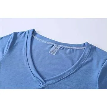 HONG HUI Women's Capri Pajama Sets Plus Size Sleepwear Top with Capri Pants 2 Piece Sleep Set Blue