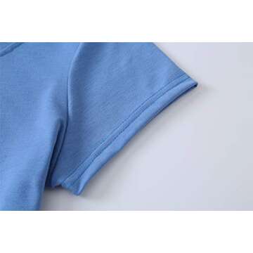 HONG HUI Women's Capri Pajama Sets Plus Size Sleepwear Top with Capri Pants 2 Piece Sleep Set Blue