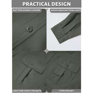 TACVASEN Tactical Battle Ripstop Long Sleeve Shirt for Men