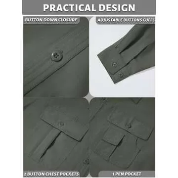 TACVASEN Tactical Battle Ripstop Long Sleeve Shirt for Men