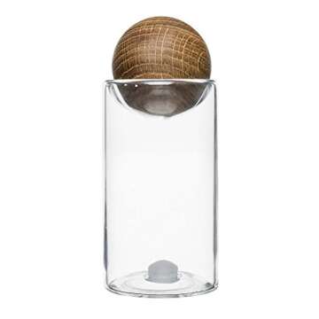 Sagaform Nature Collection Salt and Pepper Glass Salt & Pepper Shakers with Oak Stopper 4 1/2-Inch, Set of 2, Clear