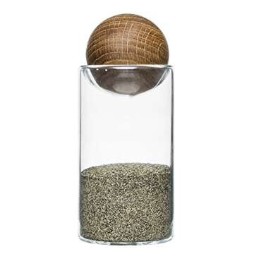Sagaform Nature Collection Salt and Pepper Glass Salt & Pepper Shakers with Oak Stopper 4 1/2-Inch, Set of 2, Clear