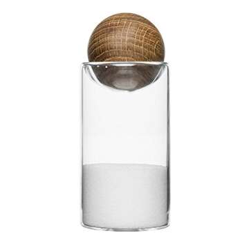 Sagaform Nature Collection Salt and Pepper Glass Salt & Pepper Shakers with Oak Stopper 4 1/2-Inch, Set of 2, Clear