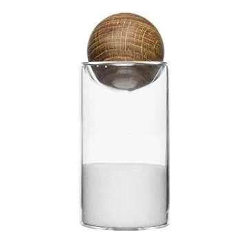 Sagaform Nature Collection Salt and Pepper Glass Salt & Pepper Shakers with Oak Stopper 4 1/2-Inch, Set of 2, Clear