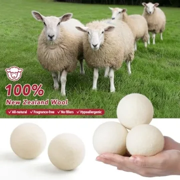 Natural Wool Dryer Balls - Reusable XL Size Eco-friendly Fabric Softener