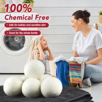 Natural Wool Dryer Balls - Reusable XL Size Eco-friendly Fabric Softener