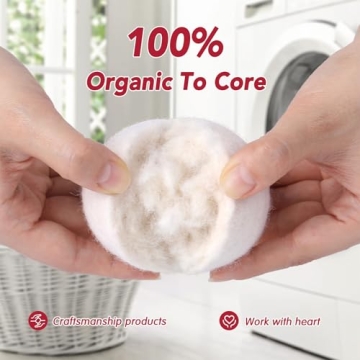 Natural Wool Dryer Balls - Reusable XL Size Eco-friendly Fabric Softener