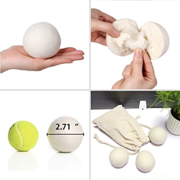 Natural Wool Dryer Balls - Reusable XL Size Eco-friendly Fabric Softener