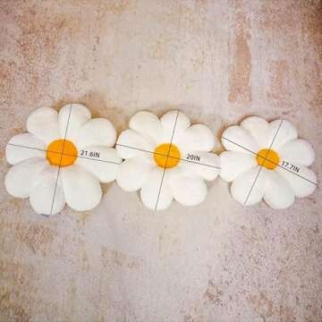 Ailive 21.6 in Light Brown Large Cute Fluffy Faux Fur Decorative Pillow Flower Shaped Throw Pillows for Kids Teen Girls Preppy Adults