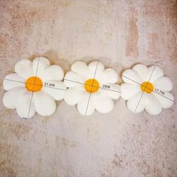 Ailive 21.6 in Light Brown Large Cute Fluffy Faux Fur Decorative Pillow Flower Shaped Throw Pillows for Kids Teen Girls Preppy Adults