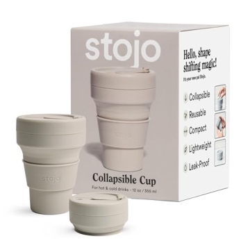 STOJO Collapsible Travel Cup - Sustainable Drinkware for Hot and Cold Drinks, 12oz