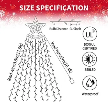 350 LED Christmas Star Lights for Festive Decor