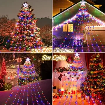 350 LED Christmas Star Lights for Festive Decor