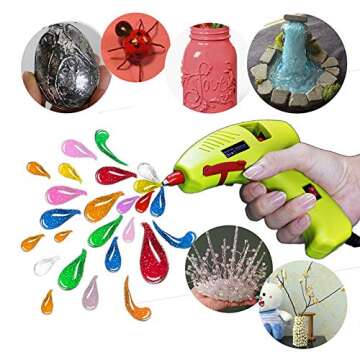 NEX&CO Kids Mini Hot Glue Gun with Sparkly Glue Sticks - Safe Crafting Kit for Children