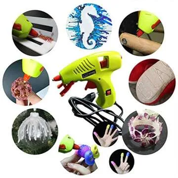 NEX&CO Kids Safe Mini Hot Glue Gun with 60 Color Sticks