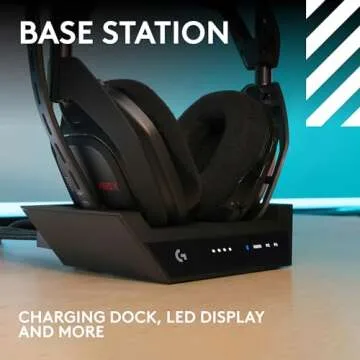Logitech G Astro A50 X Omni-Platform Wireless Gaming Headset + Base Station for PS5, Xbox, PC: PLAYSYNC Video & Audio Switcher, HDMI 2.1 4K 120Hz VRR, <24 bit/48 kHz, 24hr Battery, 2.4GHz & BT - Black