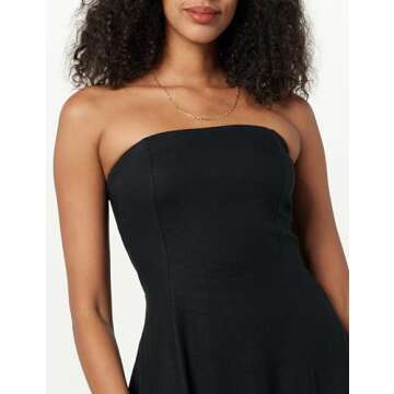 The Drop Women's Carlota Strapless Linen Maxi Dress, Black, 5X, Plus Size