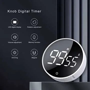 AVINIA Digital Kitchen Timers, Visual timers Large LED Display Magnetic Countdown Countup Timer for ...