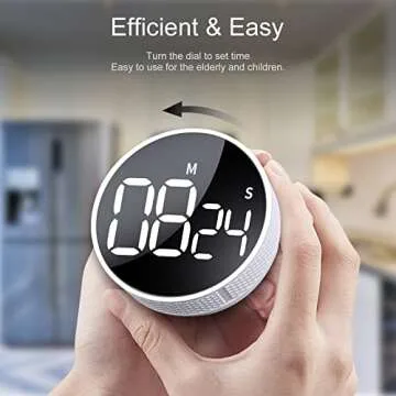 AVINIA Digital Kitchen Timers, Visual timers Large LED Display Magnetic Countdown Countup Timer for Classroom Cooking Fitness Baking Studying Teaching, Easy for Kids and Seniors White