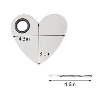 obmwang Stainless Steel Heart Shaped Makeup Palette Spatula for Beauty Enthusiasts