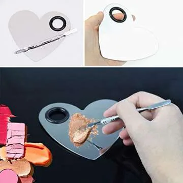 obmwang Heart Shaped Makeup Palette and Spatula