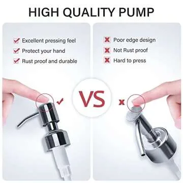 owandan Clear Glass Soap Dispenser 18 oz, 2 Pack Hand Dish Soap Dispensers Bathroom with Stainless Steel Pump, Refillable Kitchen Liquid Decorative Bottles for Hand Sanitizer, Lotion