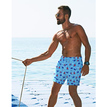 LRD Men's Swim Trunks with Compression Liner Active Wear