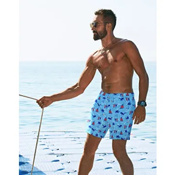LRD Men's Swim Trunks with Compression Liner Active Wear