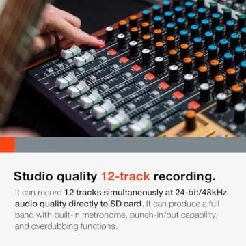 Tascam Model 12 All-in-One 12-track Digital Multitrack Mixing and Recording Studio, Mixer, USB Audio Interface and DAW Controller