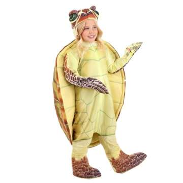Sea Turtle Costume for Toddlers, Hooded Ocean Creature Halloween Jumpsuit