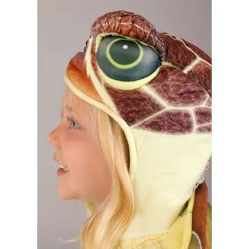 Sea Turtle Costume for Toddlers, Hooded Ocean Creature Halloween Jumpsuit