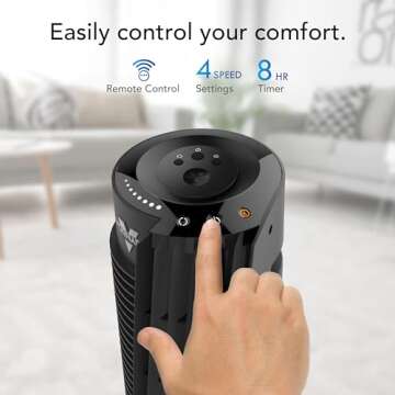 Vornado OSC84 Tower Fan with Remote Control - Efficient & Stylish