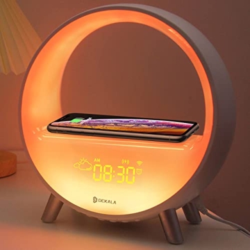 Dekala Arches Sunrise Alarm Clock with 15W Fast Wireless Charging, White Noise Sound Machine Smart A...