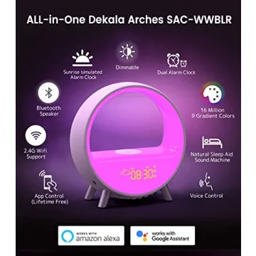 Dekala Arches Alarm Clock with Wireless Charging & Sound Machine
