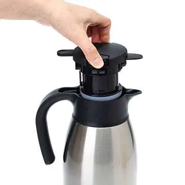 GiNT 34Oz Thermal Coffee Carafe, Insulated Stainless Steel Coffee Carafes for Keeping Hot/Double Walled Vacuum Coffee Carafe (Silver, 1L)