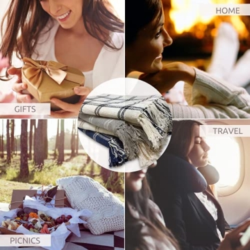 Charming Elrene Cozy Fringe Blanket - Farmhouse Chic