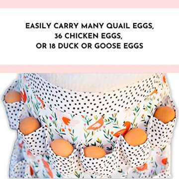 Egg Apron for Fresh Eggs, Egg Collecting Apron with 18 deep pockets, Chicken Egg Apron for Women, Egg gathering apron Multicolor