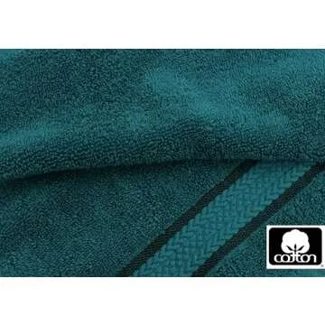 COTTON CRAFT Ultra Soft 6 Piece Towel Set - 2 Oversized Large Bath Towels,2 Hand Towels,2 Washcloths - Absorbent Quick Dry Everyday Luxury Hotel Bathroom Spa Gym Shower Pool Travel -100% Cotton - Teal