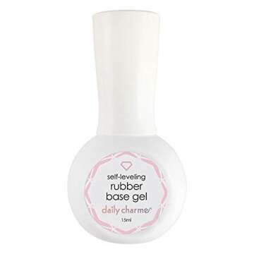 Daily Charme Self-Leveling Rubber Base Coat Gel Polish for Nails 15ml, Nail Strengthener Gel, Soak O...