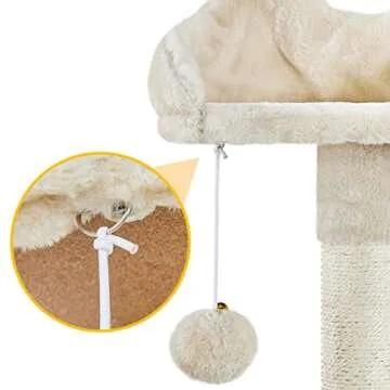 Yaheetech Large Cat Tree Tower for Large Cats, 76.5in Multi-Level Cat Tower with 3 Condos & Perches, 9 Scratching Posts and 2 Cat Baskets, Cat Climbing Tree for Indoor Cats, Beige