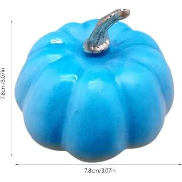 Gowfew Halloween Decoration Colorful Artificial Pumpkins Bulk Assorted Rustic Artificial Pumpkins Decorative Faux Foam pumpkin in Blue Green Teal for Fall Autumn Wedding (#3)