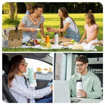 Vmini Protective Glitter Silicone Boot, Compatible with Hydro Flask Water Bottle 32/40oz & Owala FreeSip 40oz and More Water Bottles with 3.5-3.6in Wide Bottom, Bling Anti-Slip Sleeve Cover