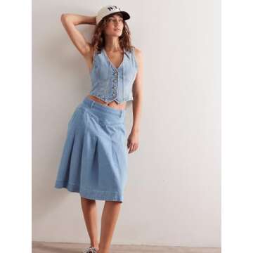 Stylish BellaChu Women's Denim Vest - Adjustable and Versatile