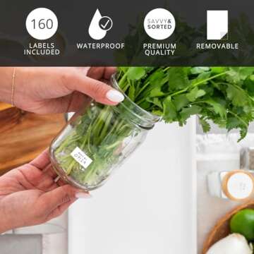 Expiration Date Pantry Labels, 160 Waterproof Food Expiration Date Labels for Containers, Kitchen La...