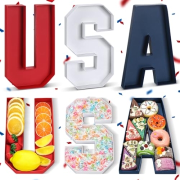 Nuogo USA Set Charcuterie Cardboard Letter Red Blue White Paper Letter Charcuterie Patriotic Party F...