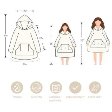 Touchat Wearable Blanket Hoodie, Oversized Sherpa Blanket Sweatshirt with Hood Pocket and Sleeves, Super Soft Warm Plush Hooded Blanket for Adult Women Men, One Size Fits All (Pink)